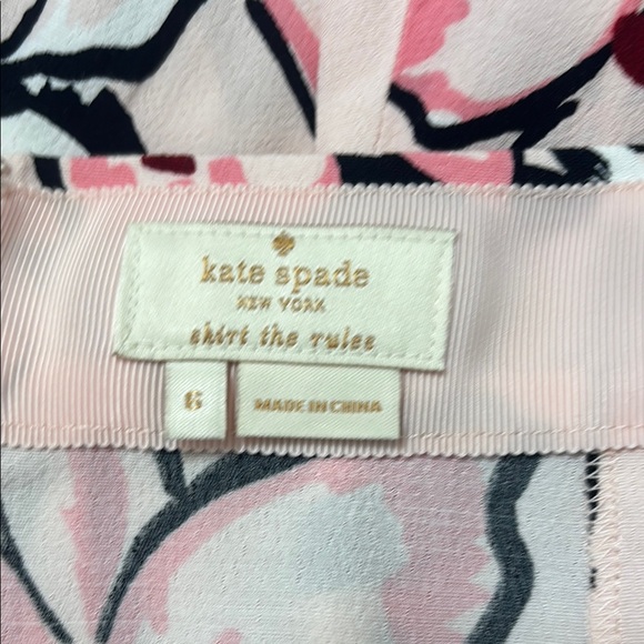 Kate Spade Pink and Black Floral A-Line Skirt - Picture 6 of 6